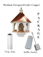 Md Bird Feeder Copper Roof Package 6ft Post