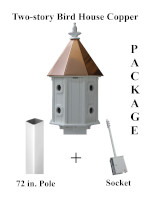 Two-story Bird House Copper Package 6ft Post