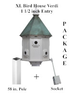 XL Bird House Verdi 1 1/2 inch Entry Package 5ft Post
