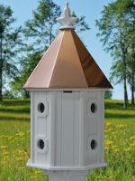 (3.5 x 3.5 Mount) Two-story Bird House Copper (h14c)